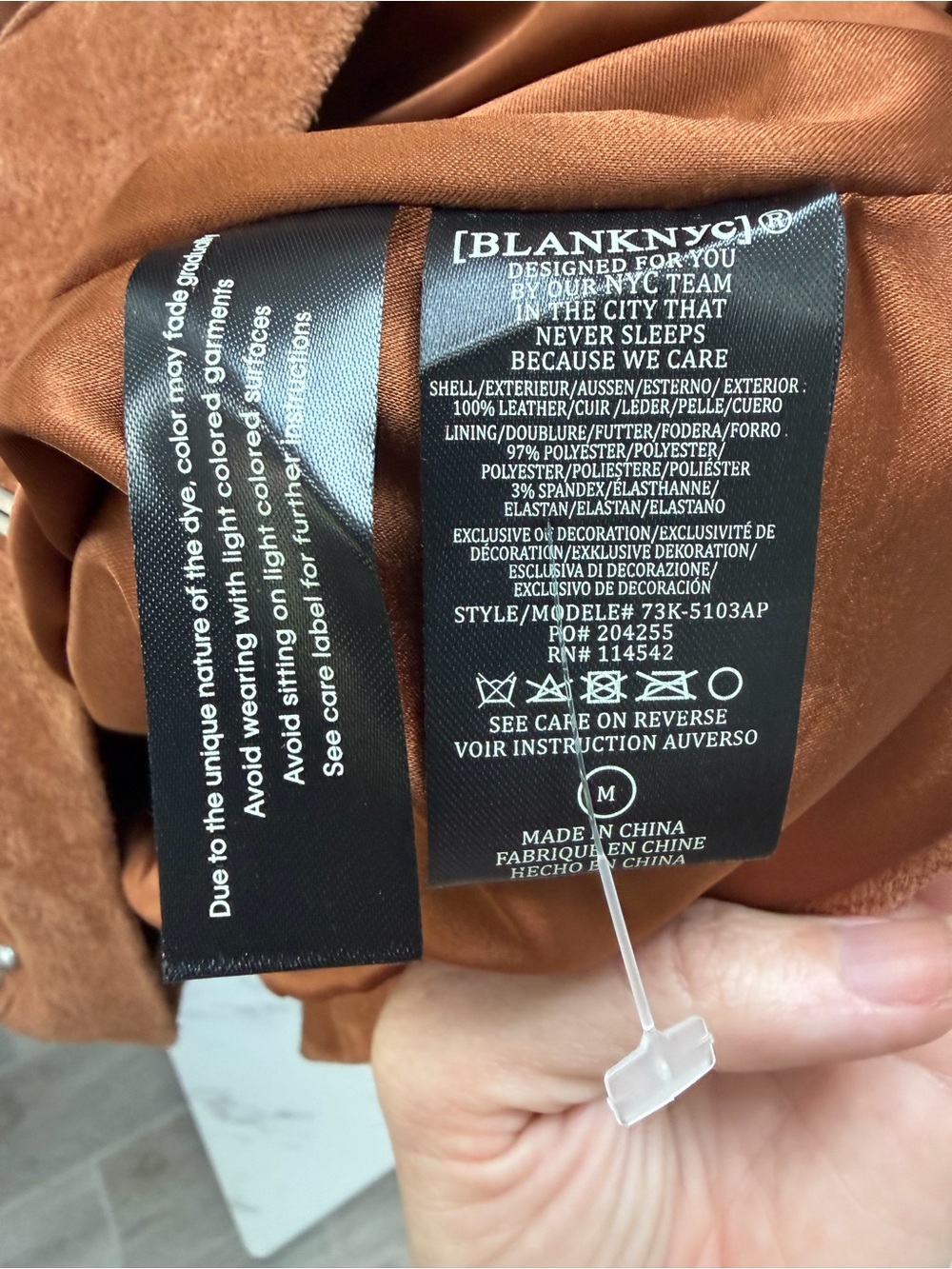NWT Anthropologie x BLANKNYC Real Suede Studded Jacket in Roasted Walnut Size M - Picture 13 of 13